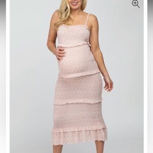 Floral Smocked Maternity Dress